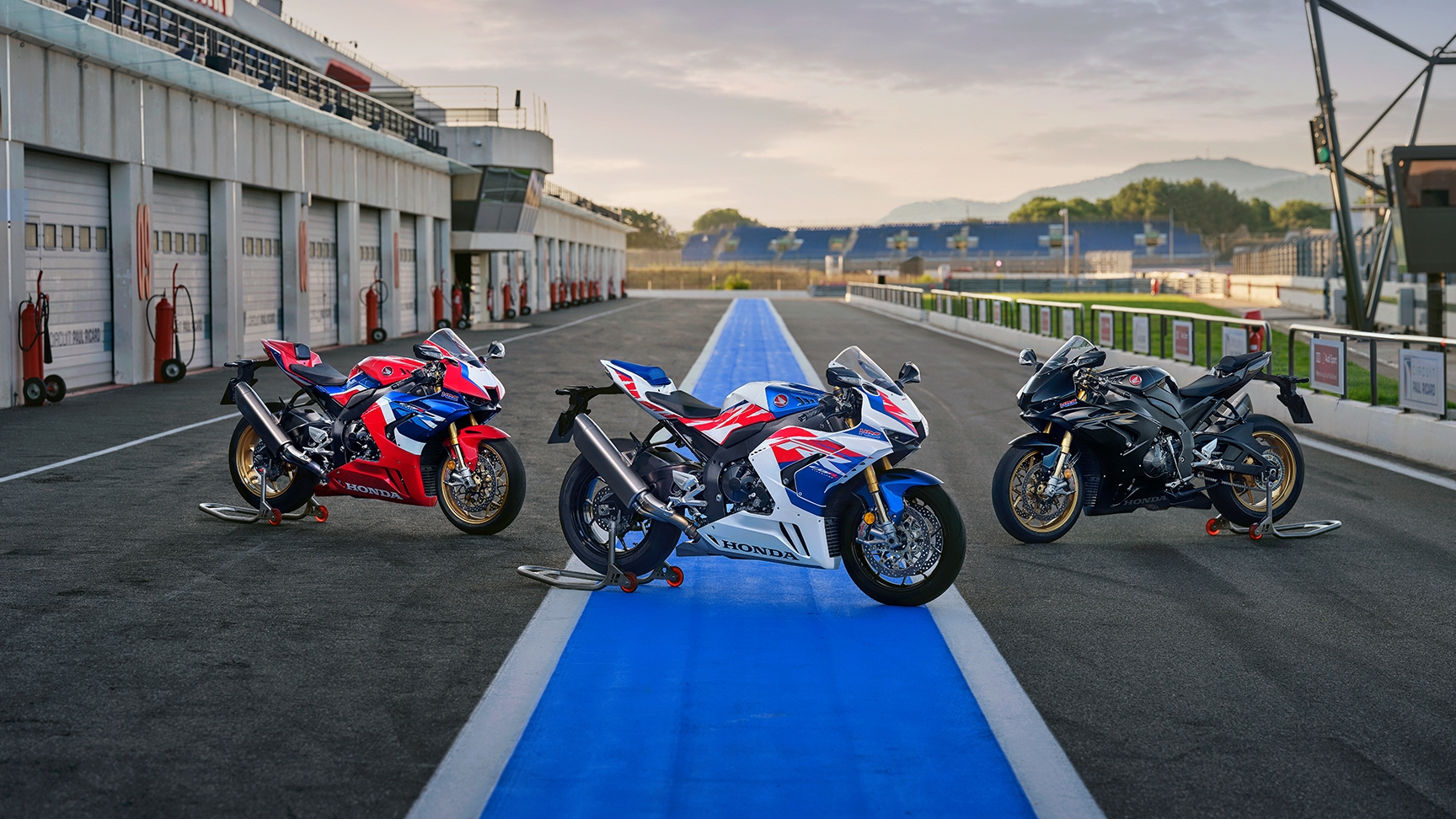 Honda Supersport-gamma op racebaan